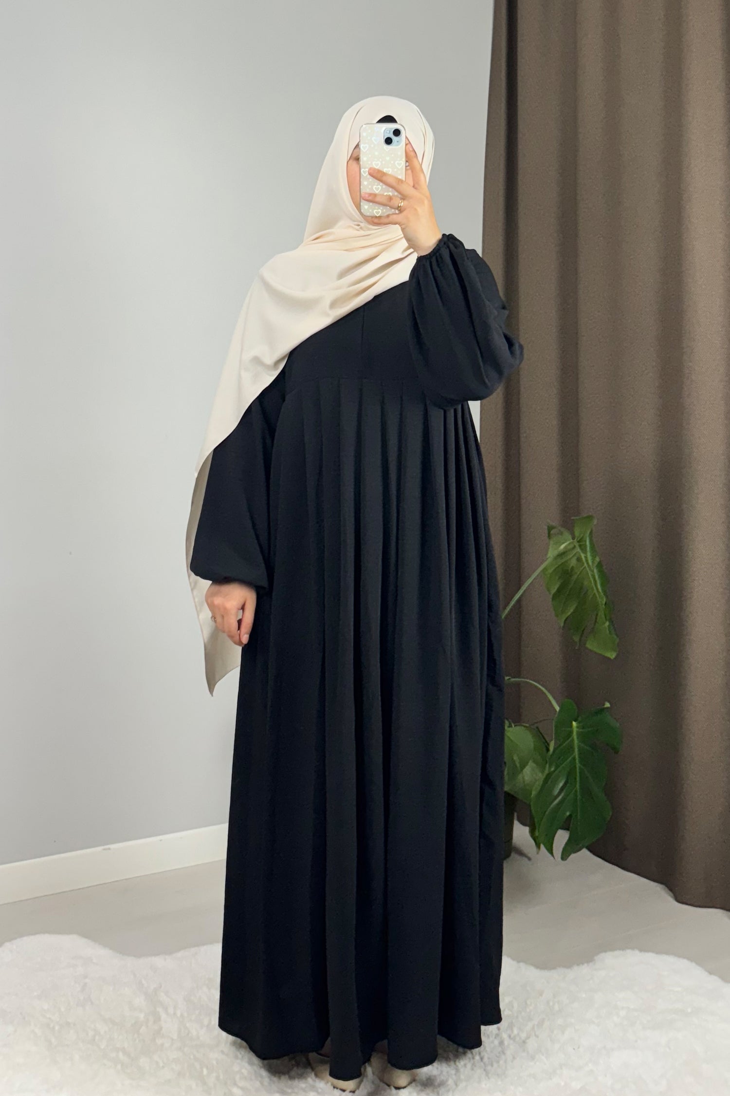 Ayrobin Siyah Tesettür Hijab Elbise