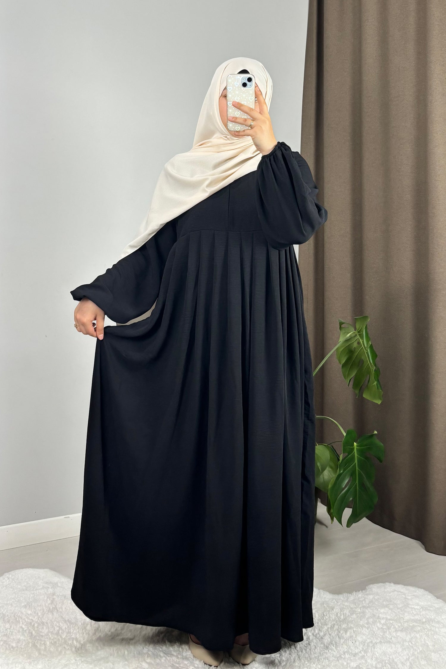 Ayrobin Siyah Tesettür Hijab Elbise