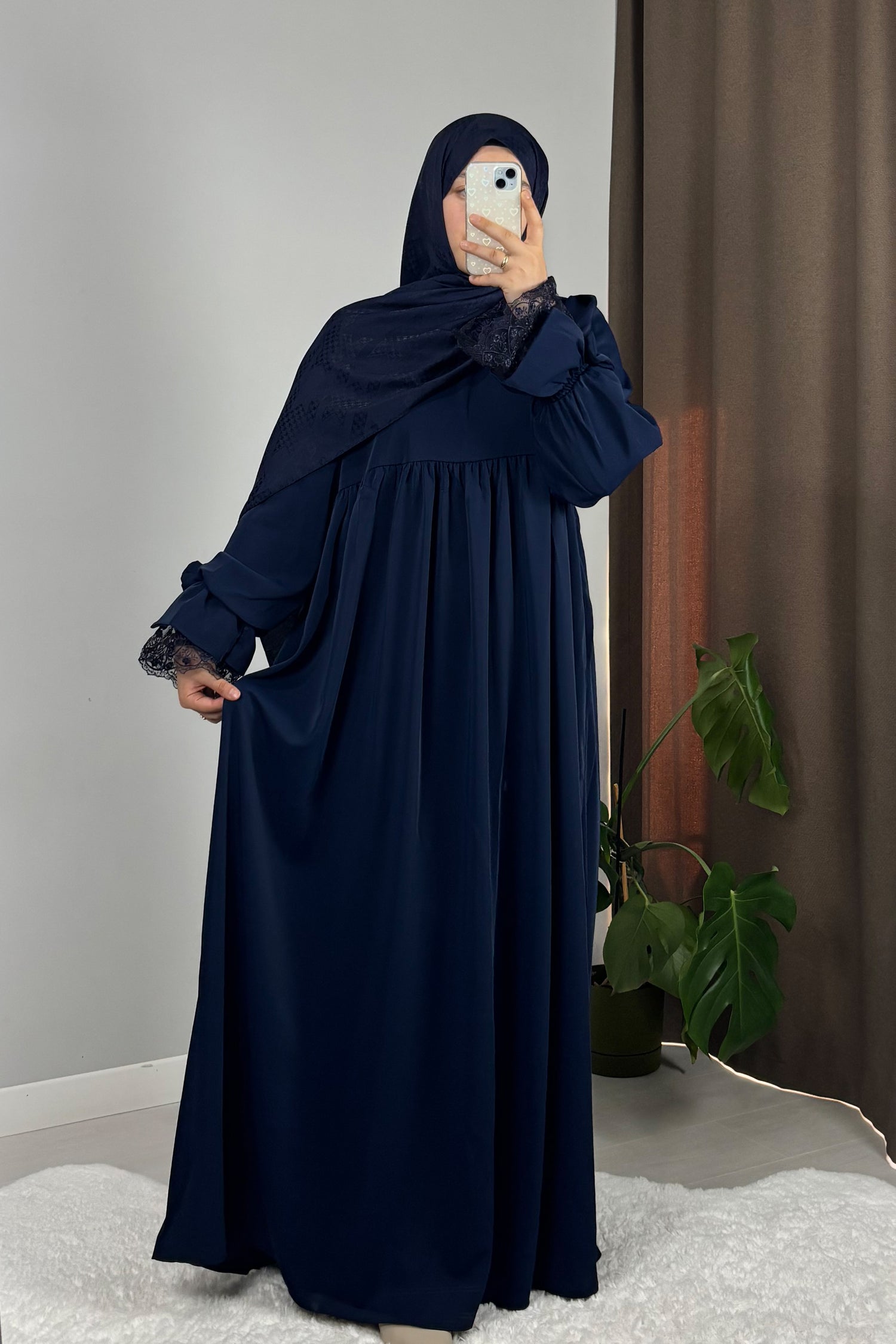 Gülce Lacivert Tesettür Hijab Elbise