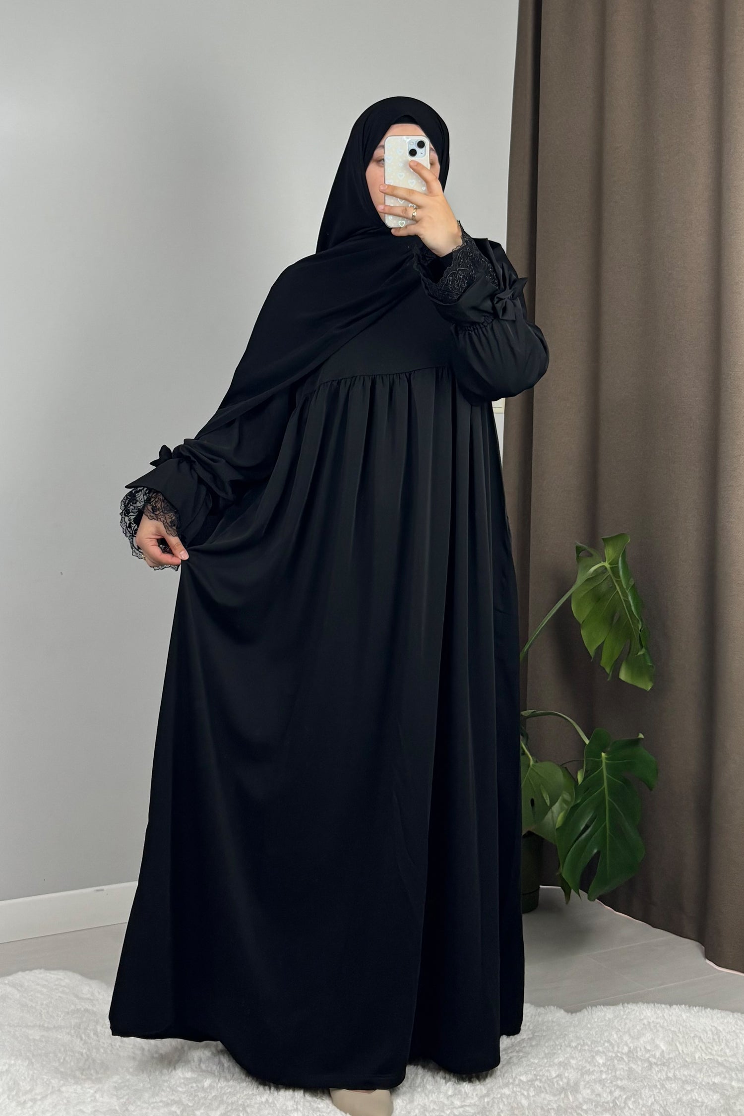 Gülce Siyah Tesettür Hijab Elbise
