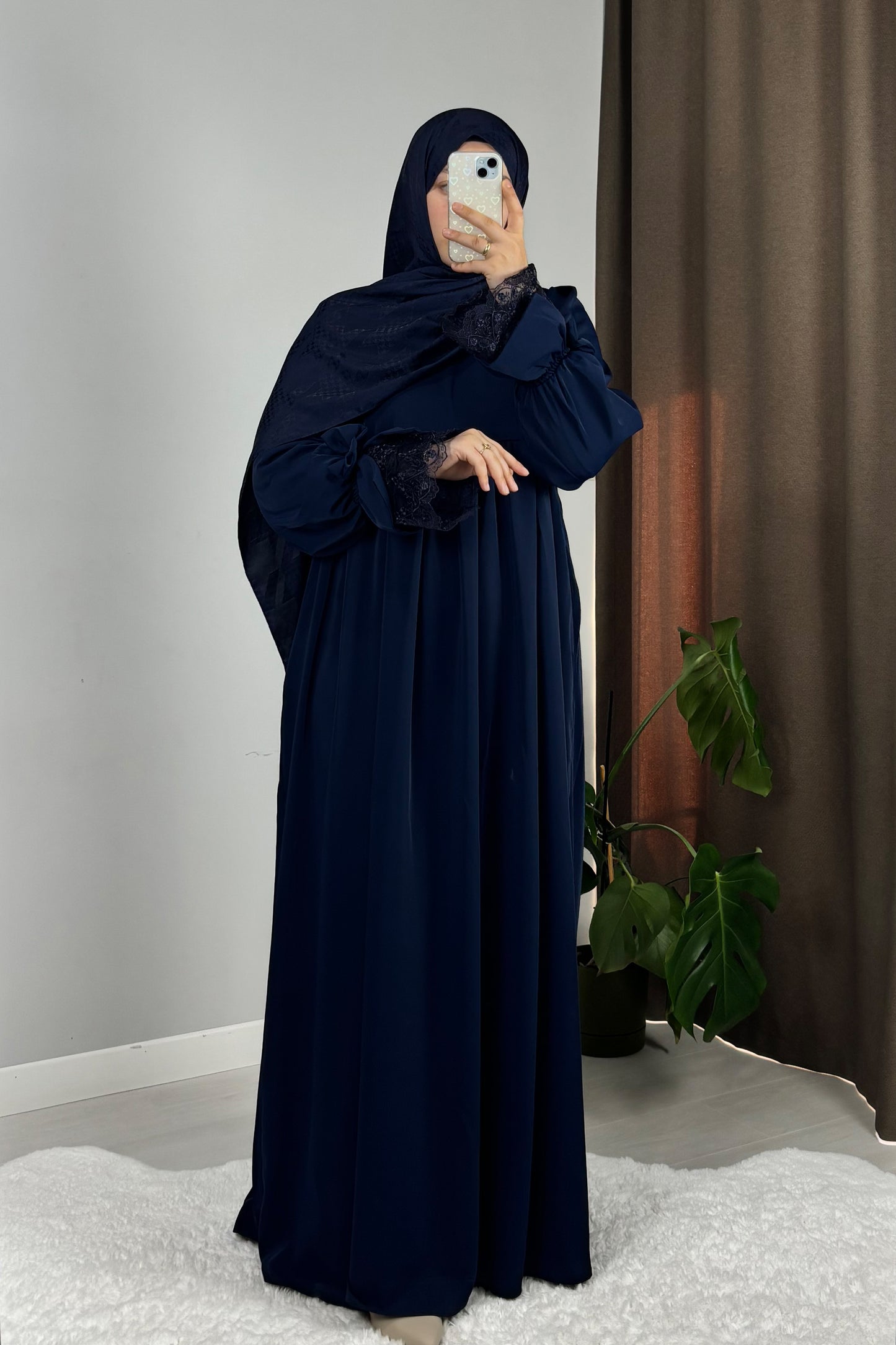 Gülce Lacivert Tesettür Hijab Elbise
