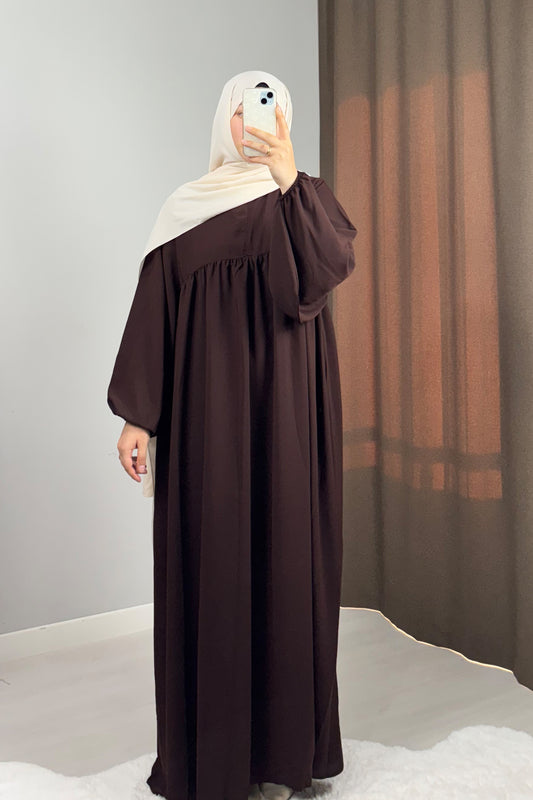 Zeynep Acı Kahve Tesettür Hijab Elbise