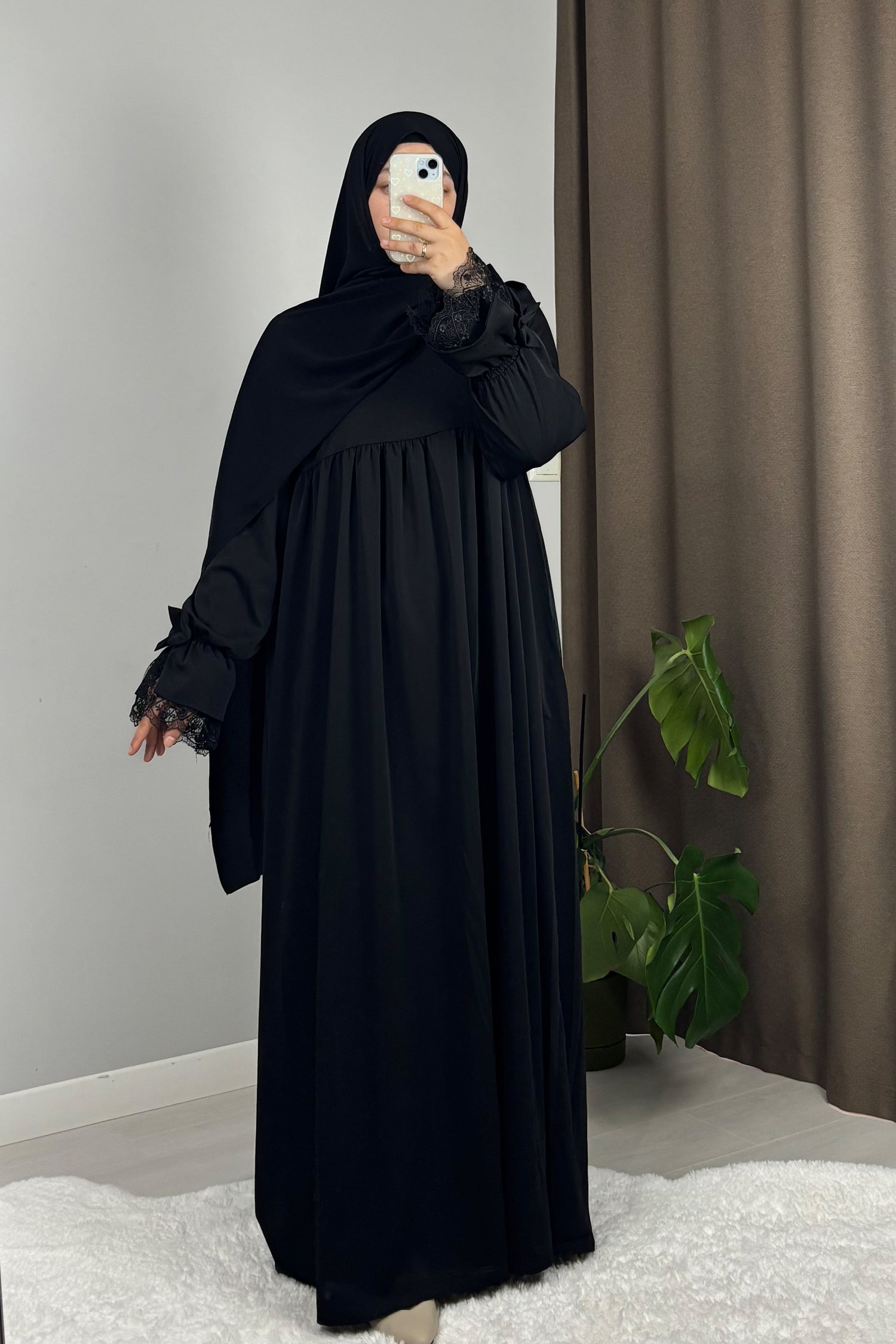 Gülce Siyah Tesettür Hijab Elbise