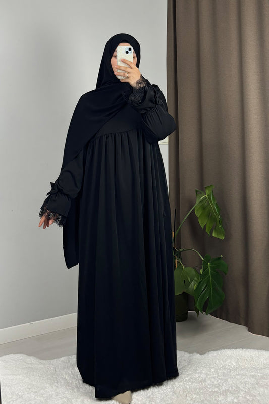 Gülce Siyah Tesettür Hijab Elbise