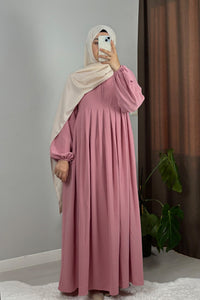 Ayrobin Pembe Tesettür Hijab Elbise