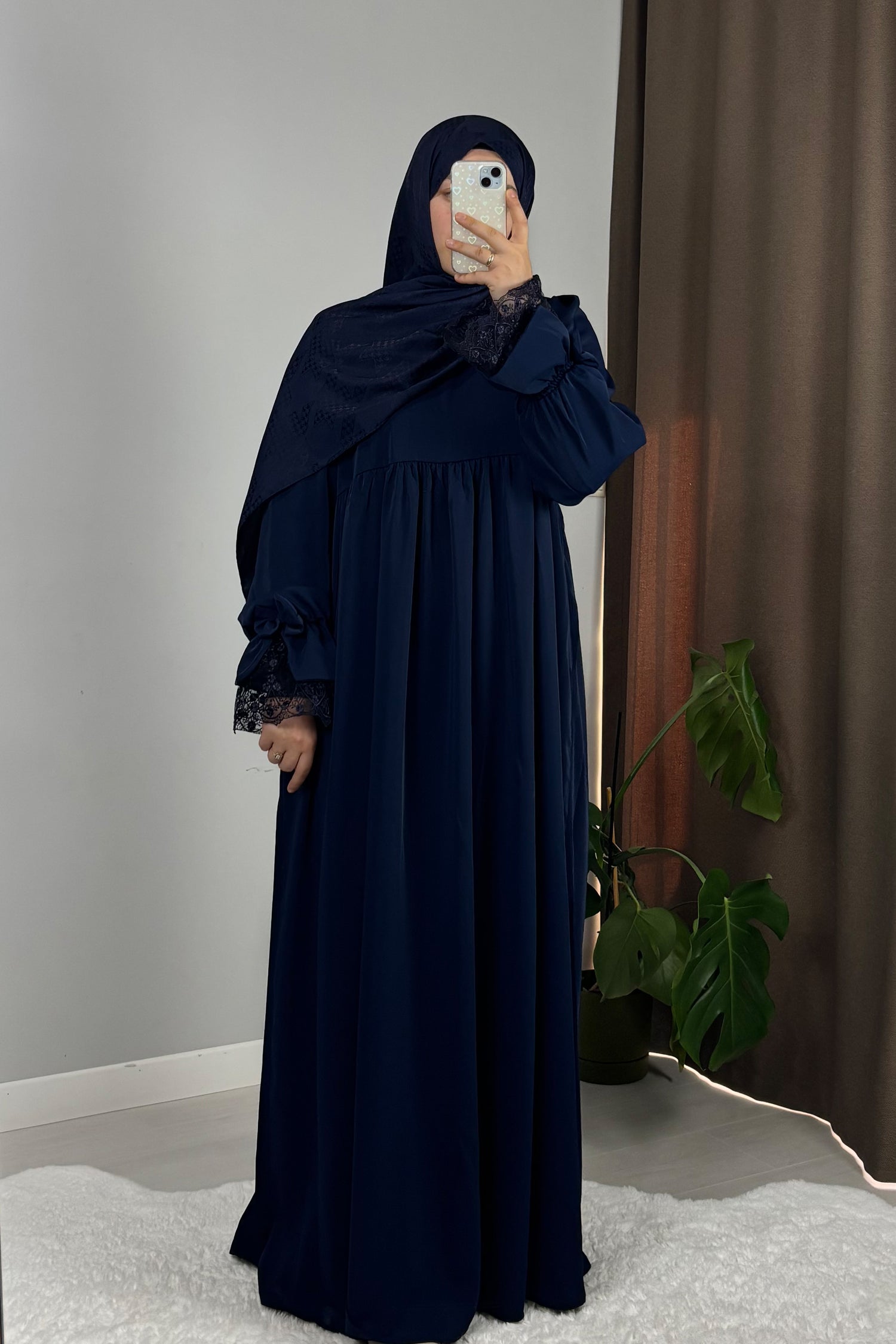 Gülce Lacivert Tesettür Hijab Elbise