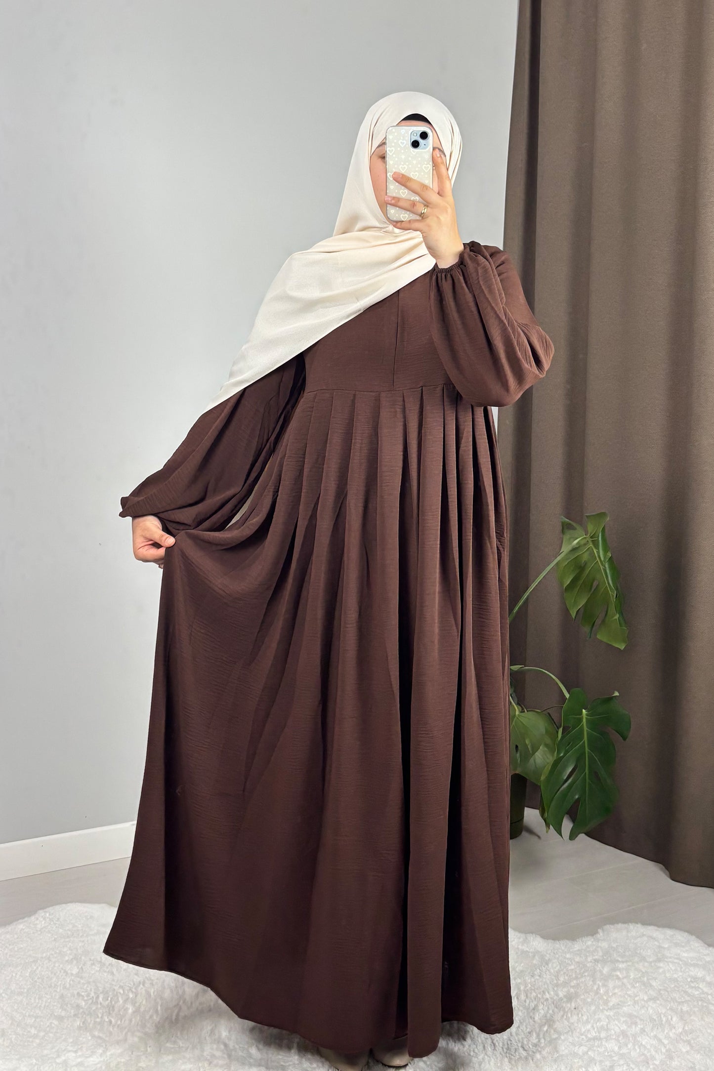 Ayrobin Acı Kahve Tesettür Hijab Elbise