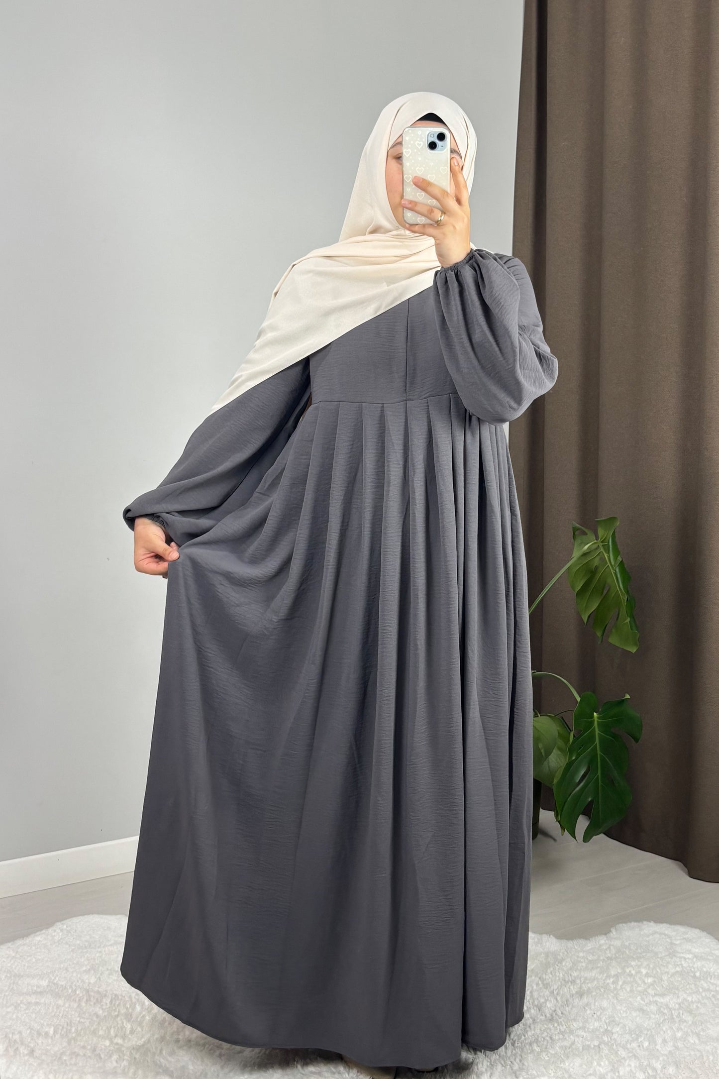 Ayrobin Füme Tesettür Hijab Elbise