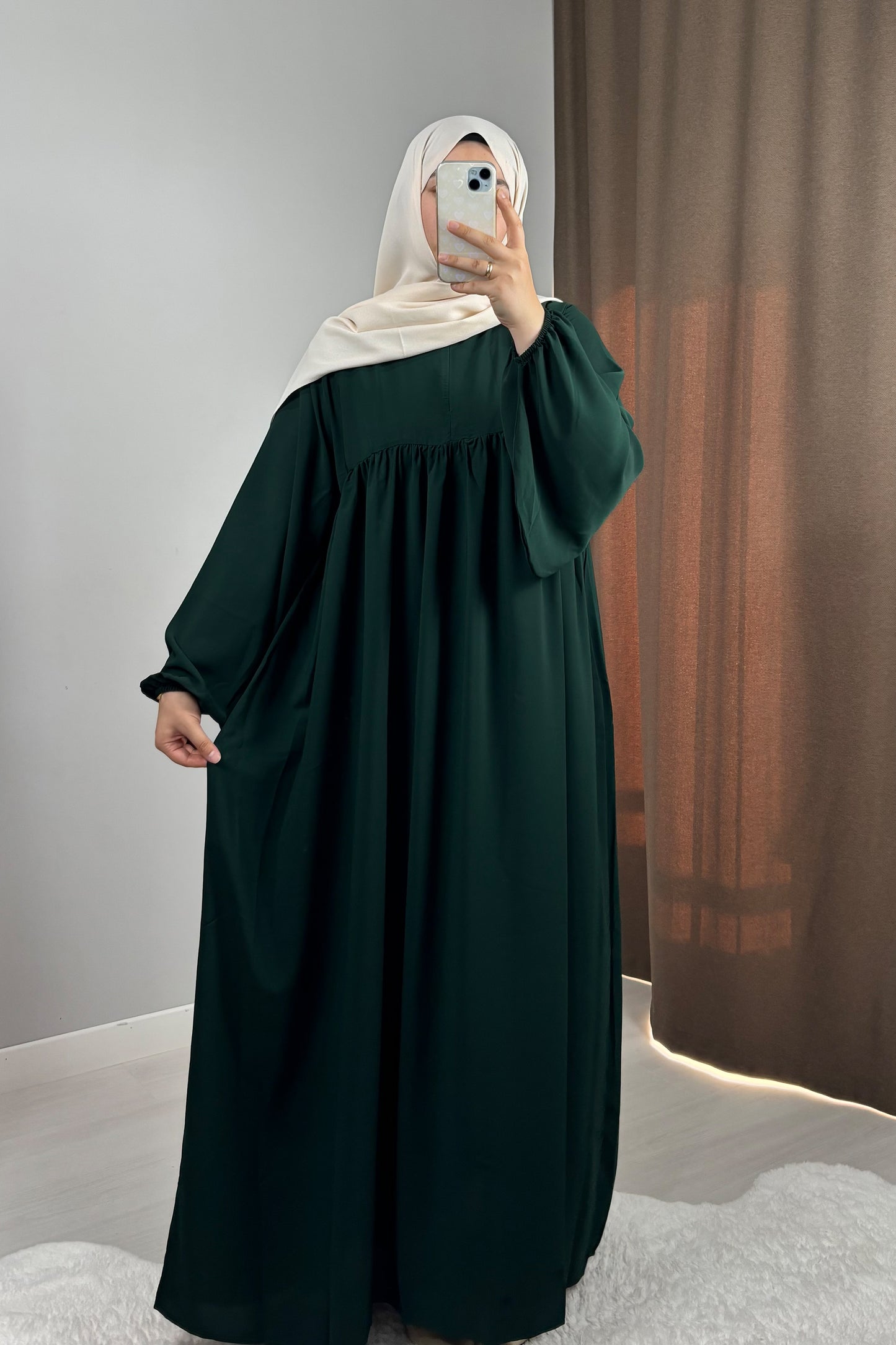 Zeynep Zümrüt Yeşil Tesettür Hijab Elbise