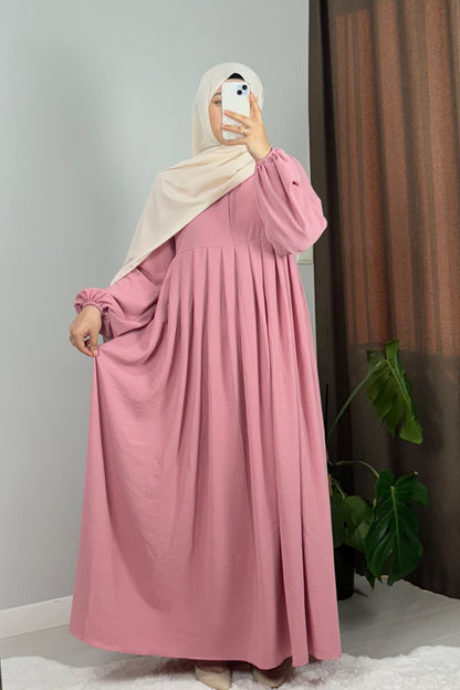 Ayrobin Pembe Tesettür Hijab Elbise