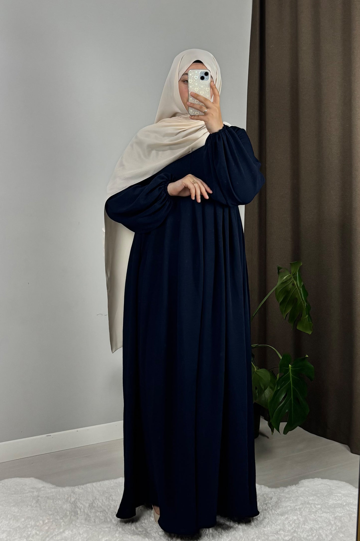 Ayrobin Lacivert Tesettür Hijab Elbise