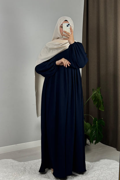 Ayrobin Lacivert Tesettür Hijab Elbise