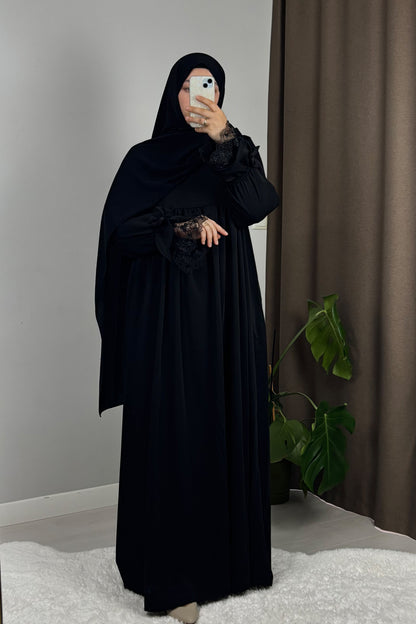 Gülce Siyah Tesettür Hijab Elbise