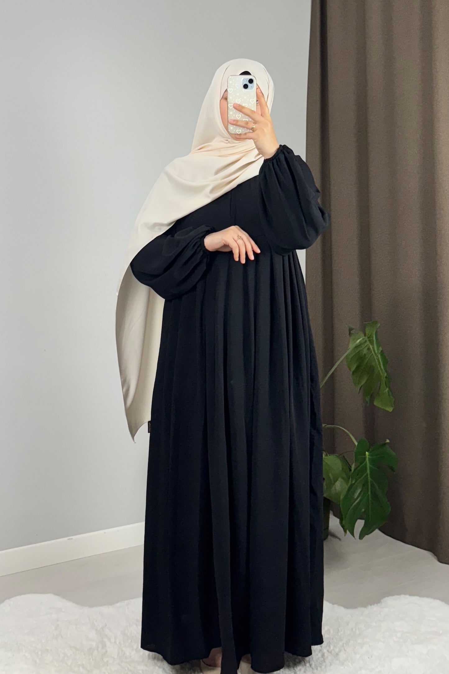 Ayrobin Siyah Tesettür Hijab Elbise
