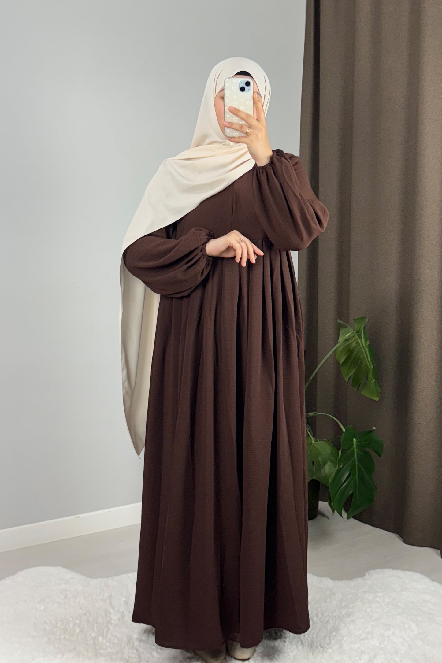 Ayrobin Acı Kahve Tesettür Hijab Elbise