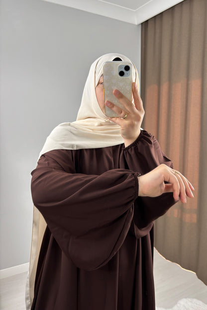 Zeynep Acı Kahve Tesettür Hijab Elbise