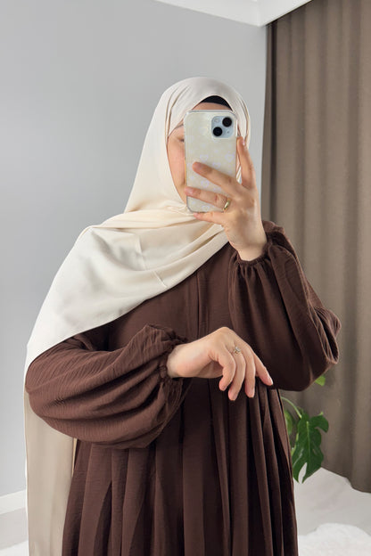 Ayrobin Acı Kahve Tesettür Hijab Elbise