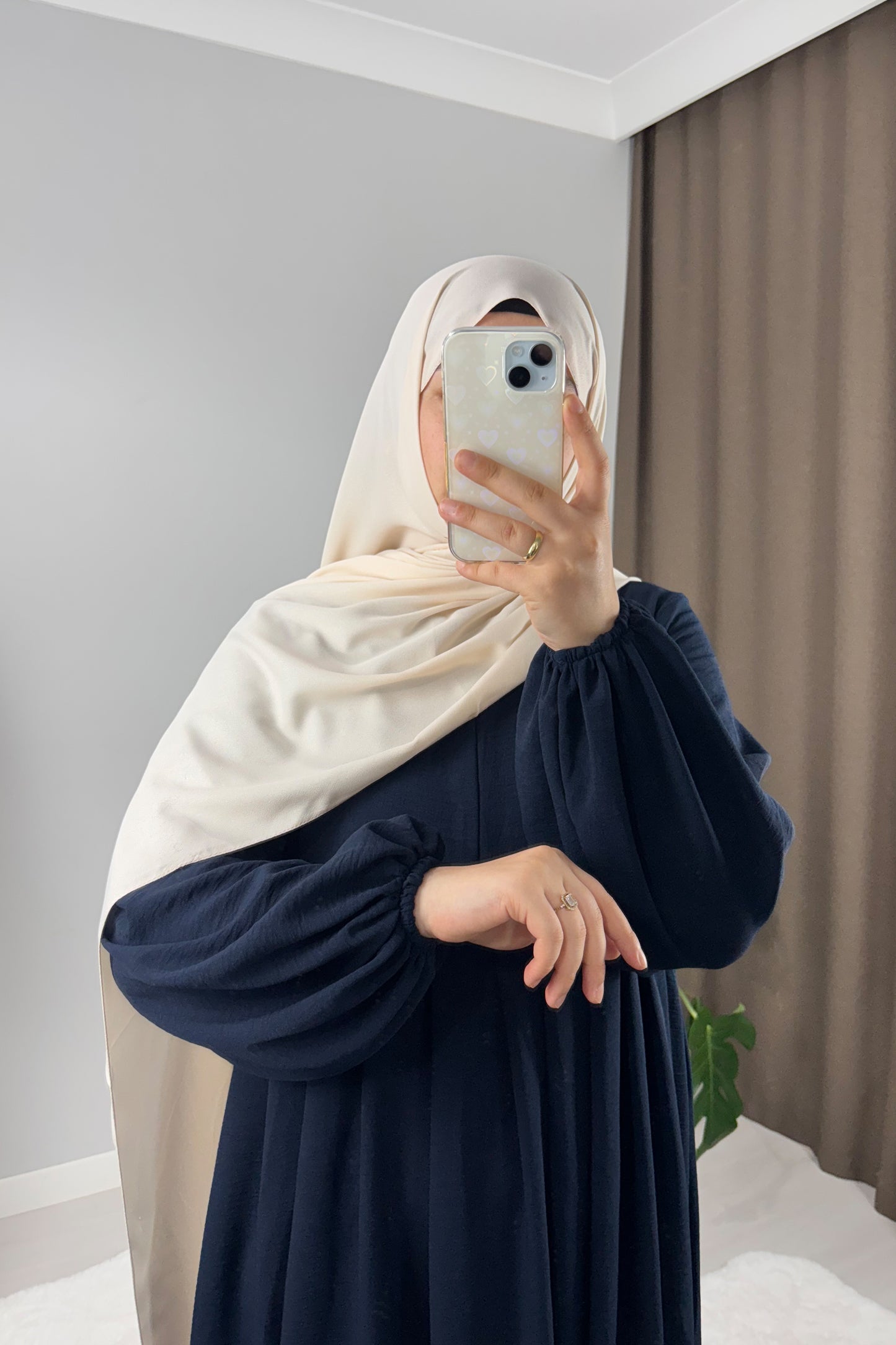 Ayrobin Lacivert Tesettür Hijab Elbise