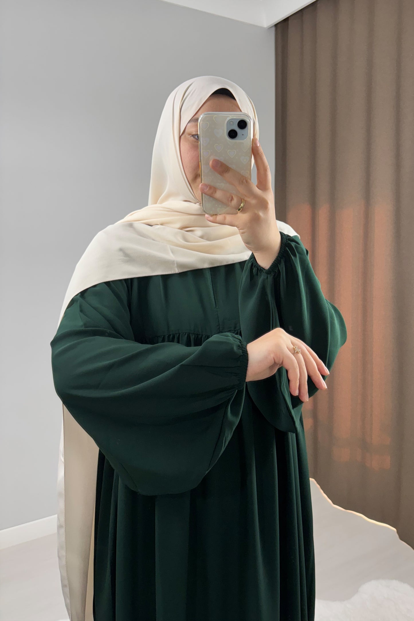 Zeynep Zümrüt Yeşil Tesettür Hijab Elbise