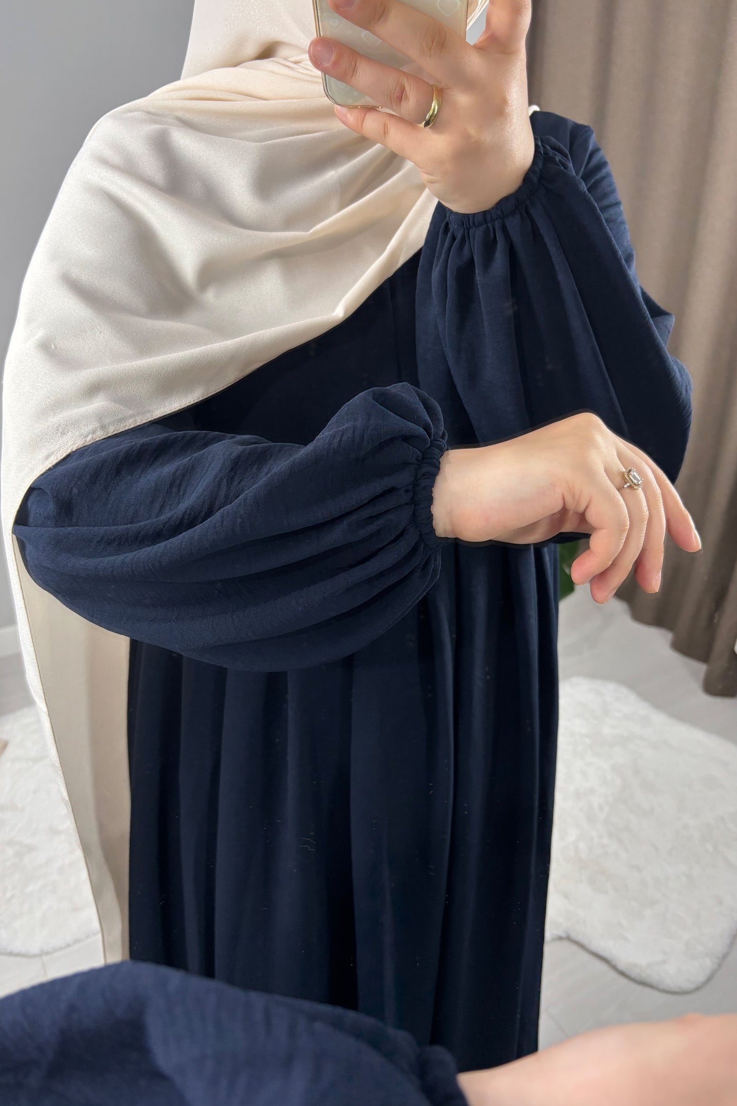 Ayrobin Lacivert Tesettür Hijab Elbise