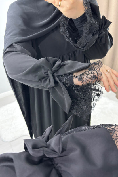 Gülce Siyah Tesettür Hijab Elbise
