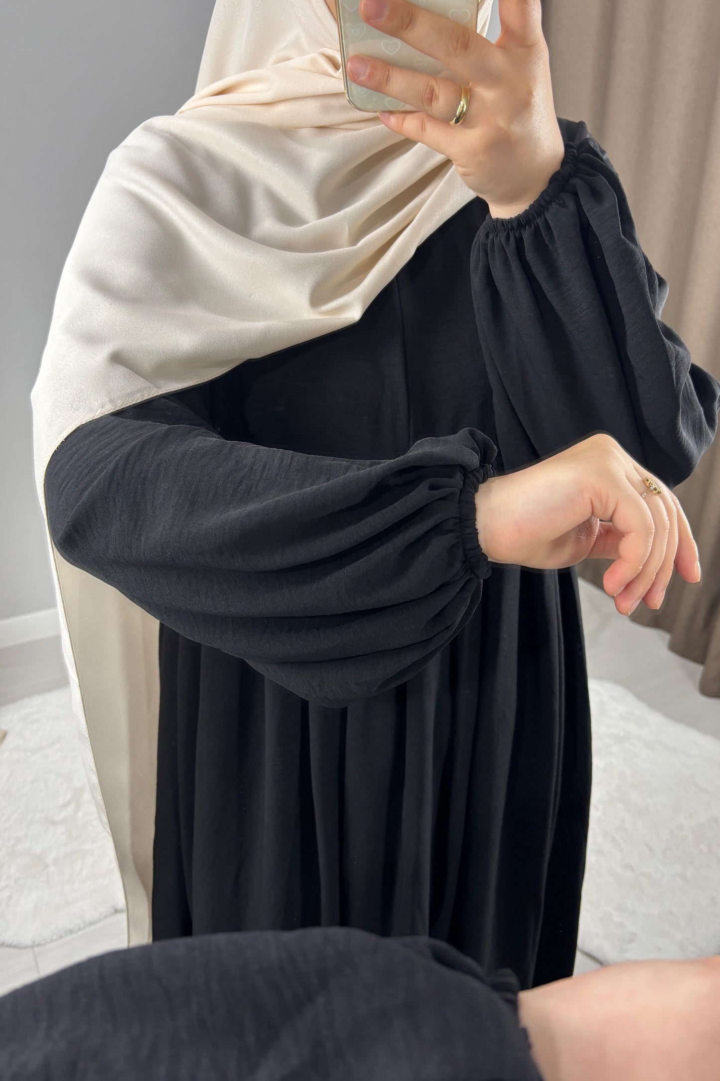 Ayrobin Siyah Tesettür Hijab Elbise