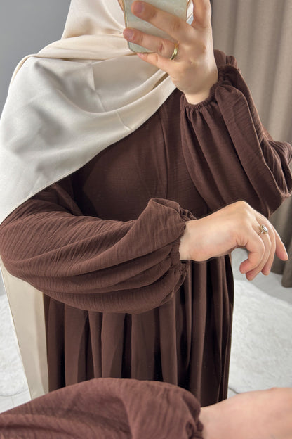Ayrobin Acı Kahve Tesettür Hijab Elbise